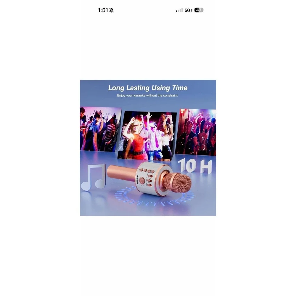 Wireless Bluetooth Karaoke Microphone,3-in-1 Portable Handheld Karaoke Mic Sp...